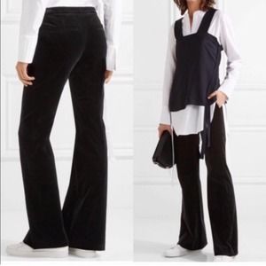 Theory Caroleena Wide Leg Velvet Pants Black Size 10